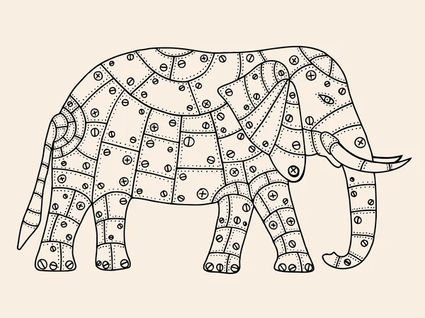 Elefante dibujado a mano — Archivo Imágenes Vectoriales