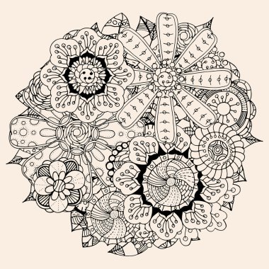 Daire çiçek süsleme