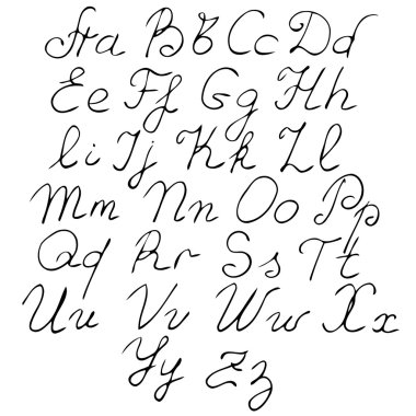 vector real hand Alphabet clipart