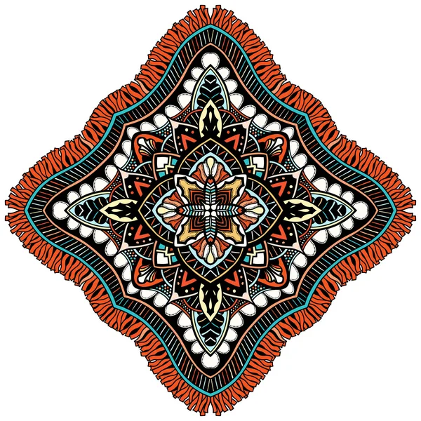 Carte de couleur d'ornement avec mandala . — Image vectorielle