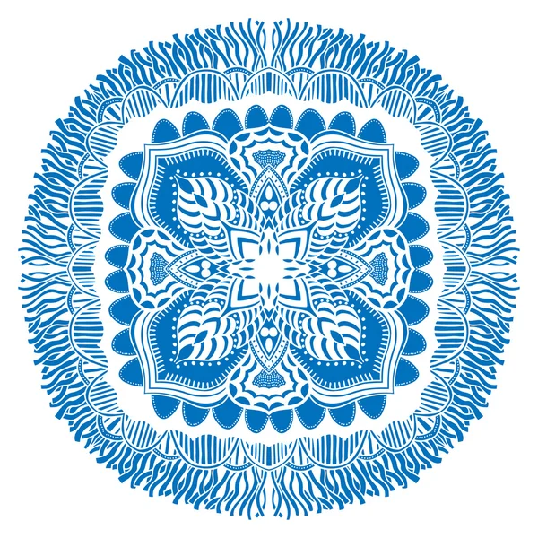 Mandala azul bonita . — Vetor de Stock