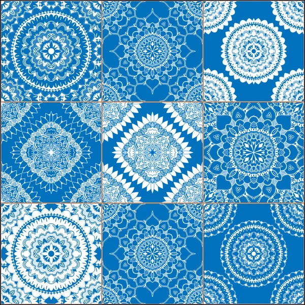 Carreaux géométriques motifs sans couture ensemble — Image vectorielle