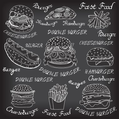 sketchy fast food illustrations. clipart