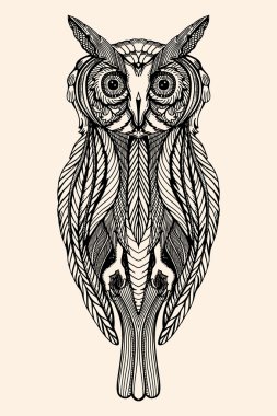 Vektör dekoratif baykuş