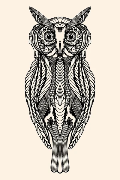 Vector Decorative owl — Stock Vector