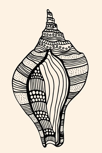 Mar Shell con patrón abstracto — Vector de stock