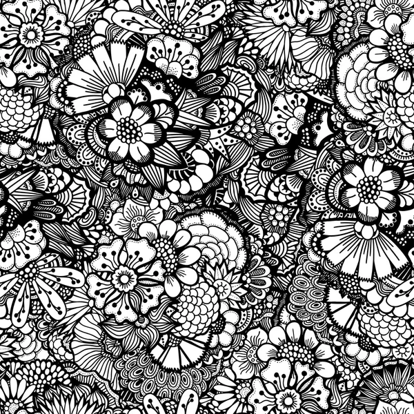 Papier peint floral dessiné à la main — Image vectorielle