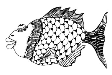 çizilmiş balık el