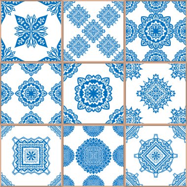 Geometrik fayans sorunsuz desenleri kümesi