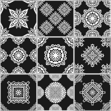 Siyah ve beyaz geometrik fayans