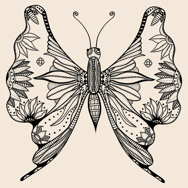 Increíble mariposa mosca de las maravillas — Vector de stock