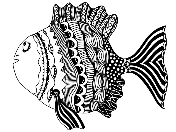 Poisson dessiné à la main — Image vectorielle