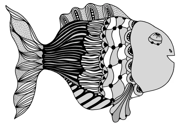 Pesce disegnato a mano — Vettoriale Stock