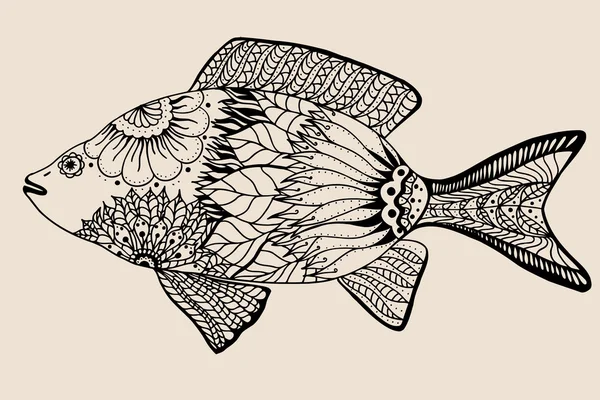 Peces gráficos ornamentales . — Vector de stock