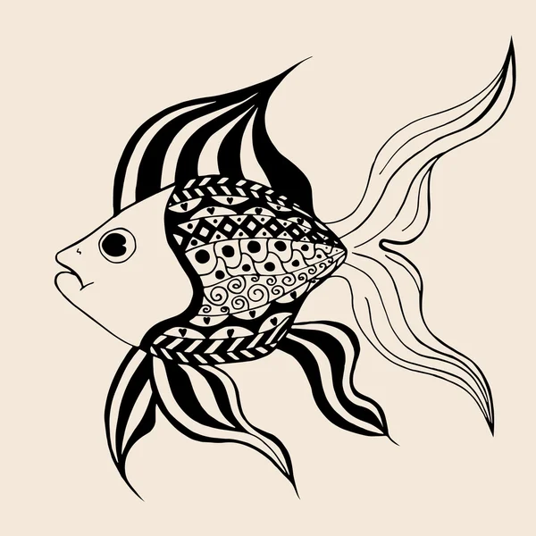 Poisson graphique ornemental . — Image vectorielle