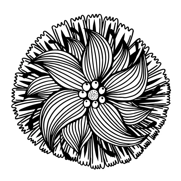 Elle çizilmiş doodle çiçek — Stok Vektör