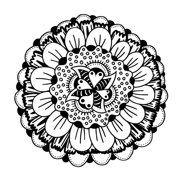 Fleur contour noir — Image vectorielle