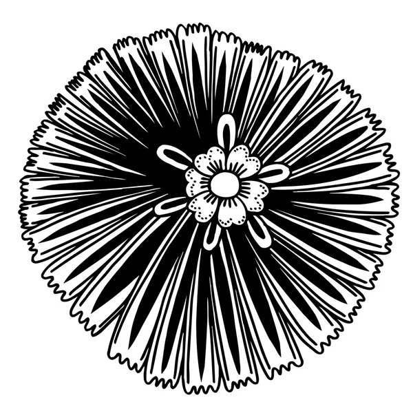 Handgezeichnete Doodle-Blume — Stockvektor