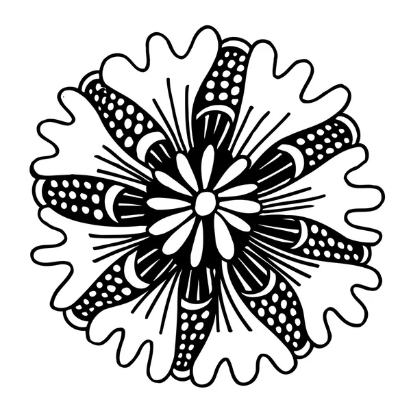 Cirkel sommaren doodle blomma prydnad. — Stock vektor