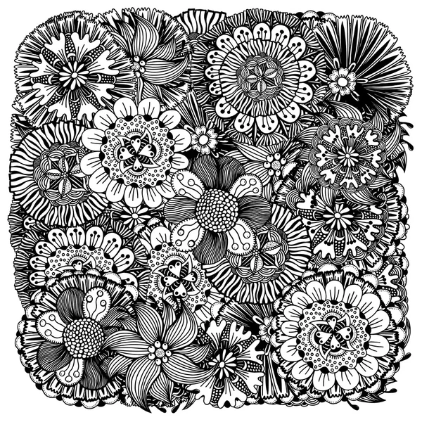 Verschillende doodle bloemen — Stockvector