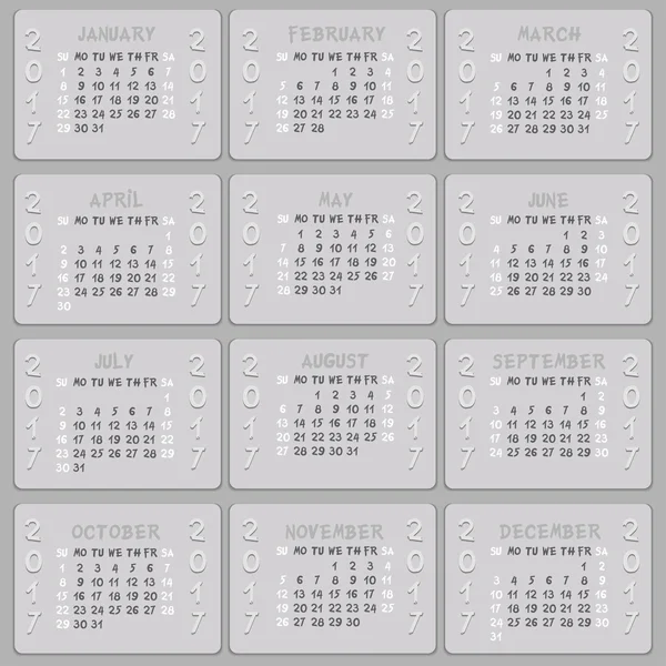 Вектор календар 2017 — стоковий вектор