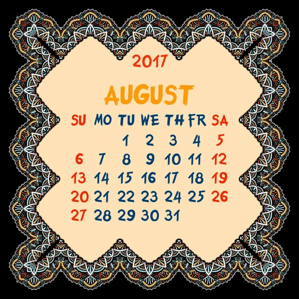 Kalender für 2017 Jahr. — Stockvektor