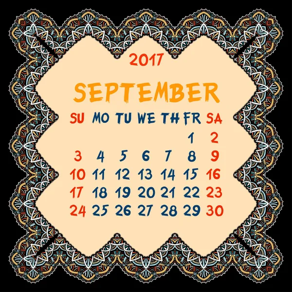 Kalender für 2017 Jahr. — Stockvektor