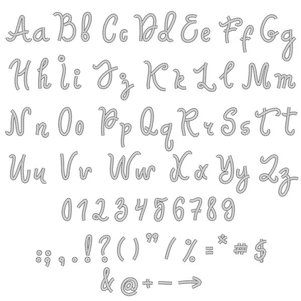 Vektorová abeceda. ručně kreslená písmena. — Stockový vektor