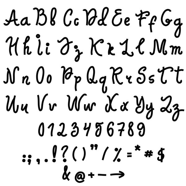 Vector alphabet. Hand drawn letters.