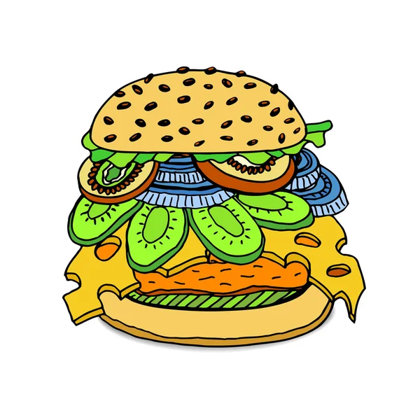 Lezzetli juicy burger. — Stok Vektör