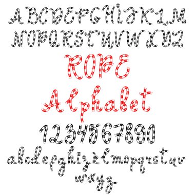 Vektör alfabesi. el çizimi harfler.