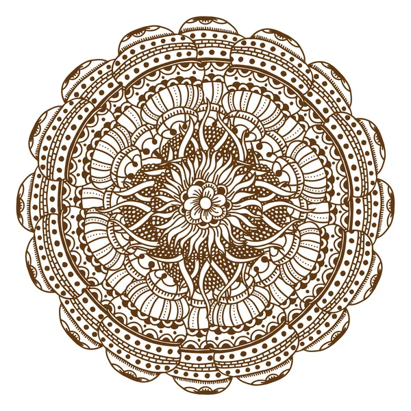 Mehndi Henna tetoválás Mandala — Stock Vector