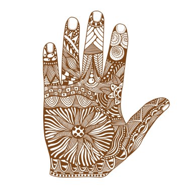 Palm el çekilmiş zentangle