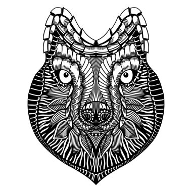 Zentangle kurt yüz stilize