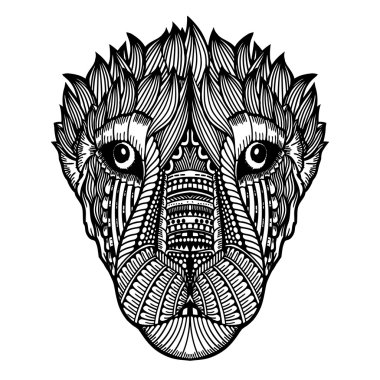 zentangle kaplan illüstrasyon vektör