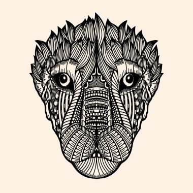 zentangle kaplan illüstrasyon vektör