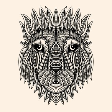 zentangle kaplan illüstrasyon vektör