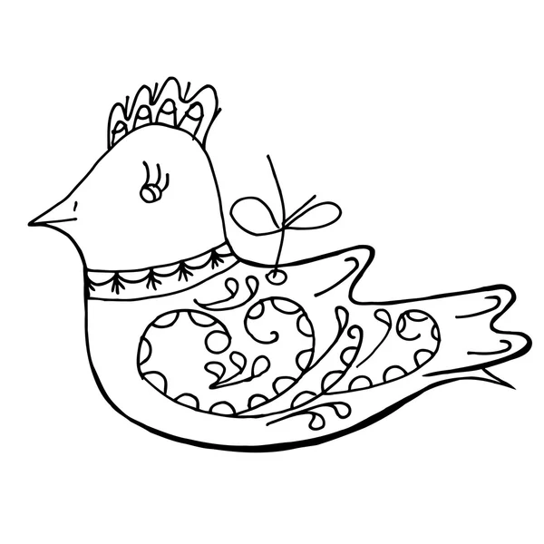 Ptak doodle. ilustracja wektorowa. — Wektor stockowy