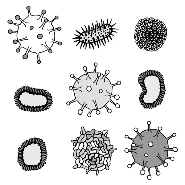 Microben en virussen. — Stockvector