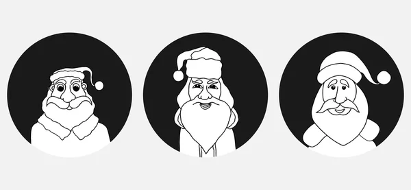 Набор лица Санта-Клауса — стоковый вектор