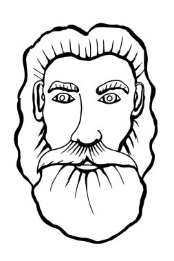 Vektör el çizilmiş portresi