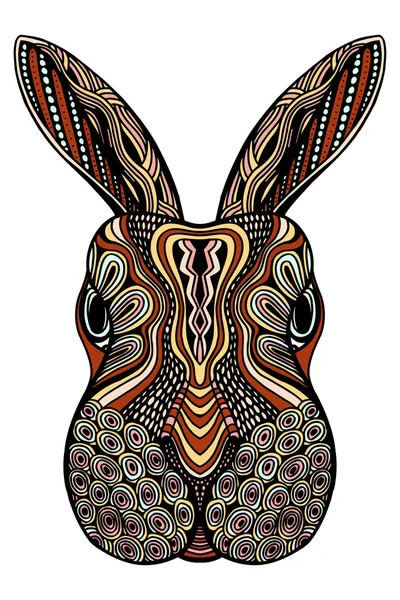 Tribal patterned Rabbit. — Stock Vector