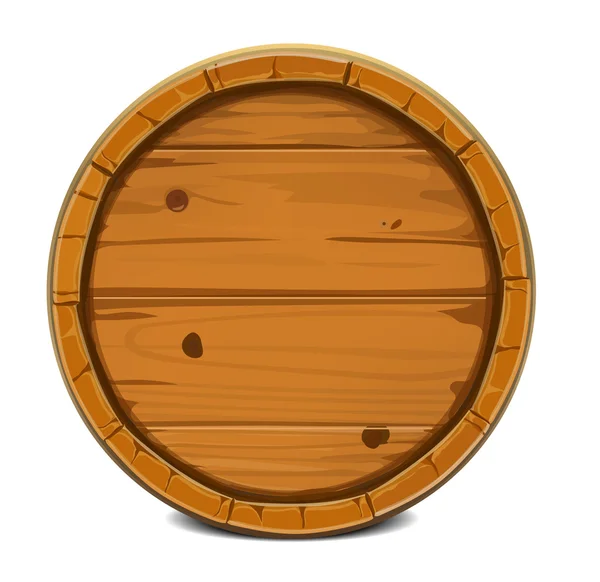 Barril redondo de madera . — Vector de stock