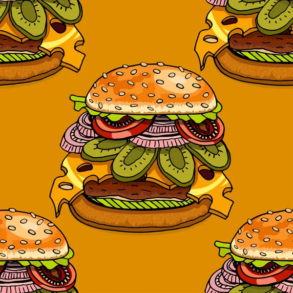 Hamburger im Cartoon-Stil — Stockvektor