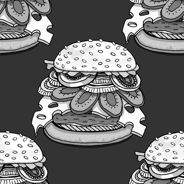 漫画スタイルのハンバーガー — ストックベクタ