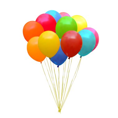 renkli doğum günü ve Parti balonları kümesi görülmektedir