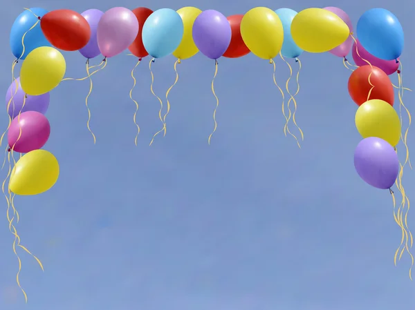 En illustration av en uppsättning färgglada födelsedag eller party ballonger — Stock vektor