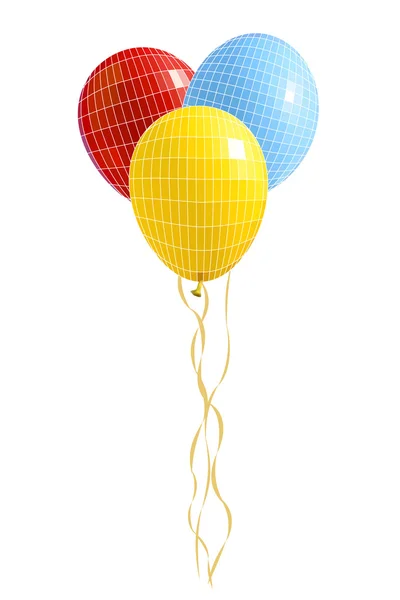Luftballons. Vektorabbildung mit sichtbarem Netz. — Stockvektor