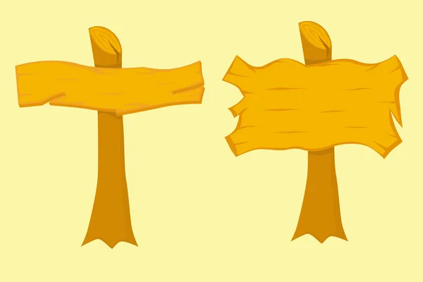 Ensemble de panneaux de signalisation en bois. Illustration vectorielle . — Image vectorielle