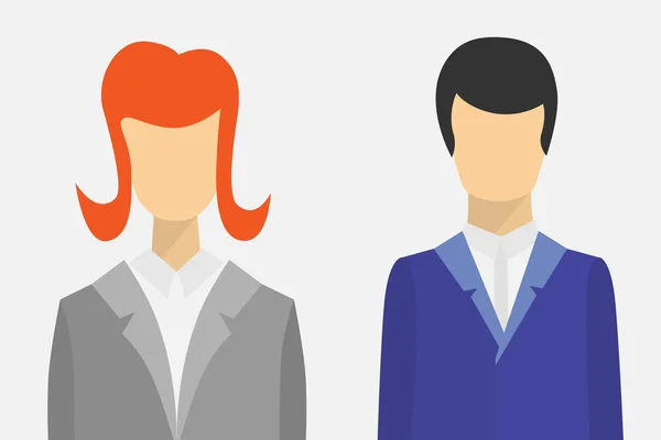 Iconos de usuario masculino y femenino. Diseño de vector plano — Vector de stock